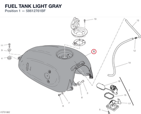 FUEL TANK LIGHT GRAY 58612761BF diagram position