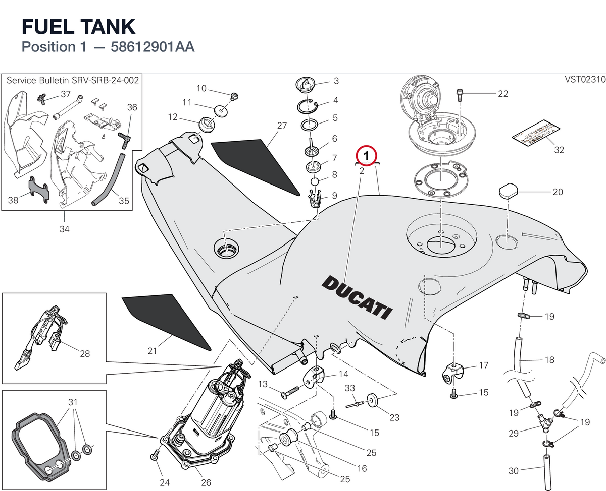 FUEL TANK 58612901AA diagram position