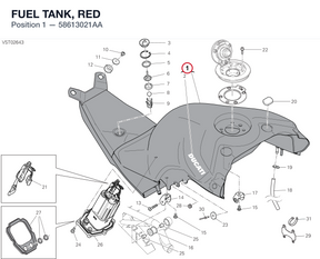 FUEL TANK, RED 58613021AA diagram position