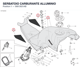 SERBATOIO CARBURANTE ALLUMINIO 58613021AB diagram position