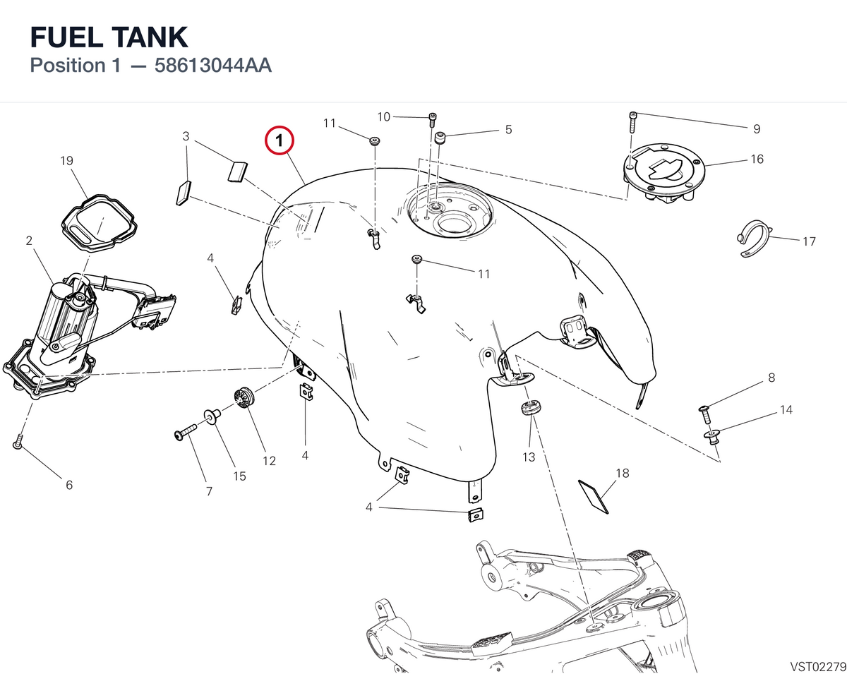 FUEL TANK 58613044AA diagram position