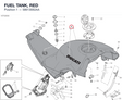 FUEL TANK, RED 58613082AA diagram position