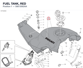 FUEL TANK, RED 58613082AA diagram position