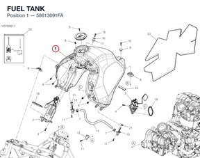 FUEL TANK 58613091FA diagram position