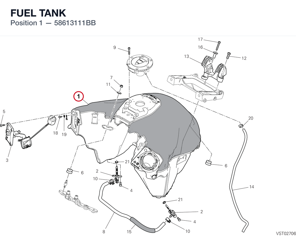 FUEL TANK 58613111BB diagram position