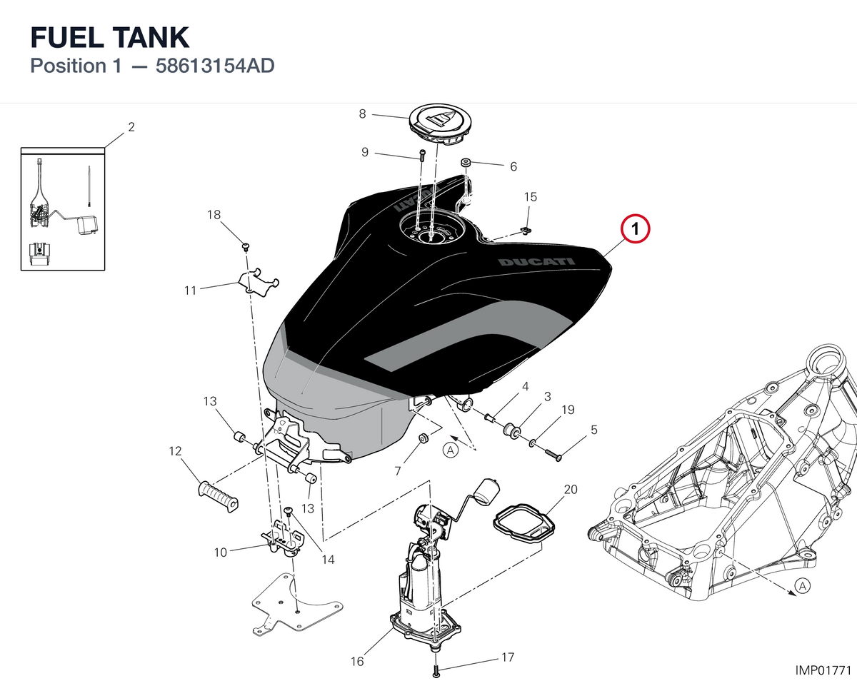 FUEL TANK 58613154AD diagram position