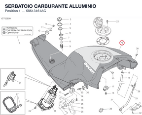 SERBATOIO CARBURANTE ALLUMINIO 58613161AC diagram position