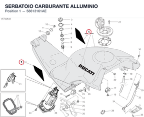 SERBATOIO CARBURANTE ALLUMINIO 58613161AE diagram position