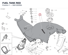 FUEL TANK RED 58613202BA diagram position
