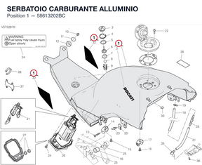 SERBATOIO CARBURANTE ALLUMINIO 58613202BC diagram position