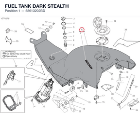FUEL TANK DARK STEALTH 58613202BD diagram position