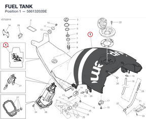 FUEL TANK 58613202BE diagram position