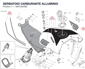 SERBATOIO CARBURANTE ALLUMINIO 58613202BZ diagram position