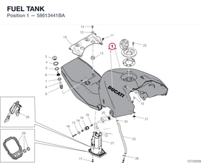 FUEL TANK 58613441BA diagram position
