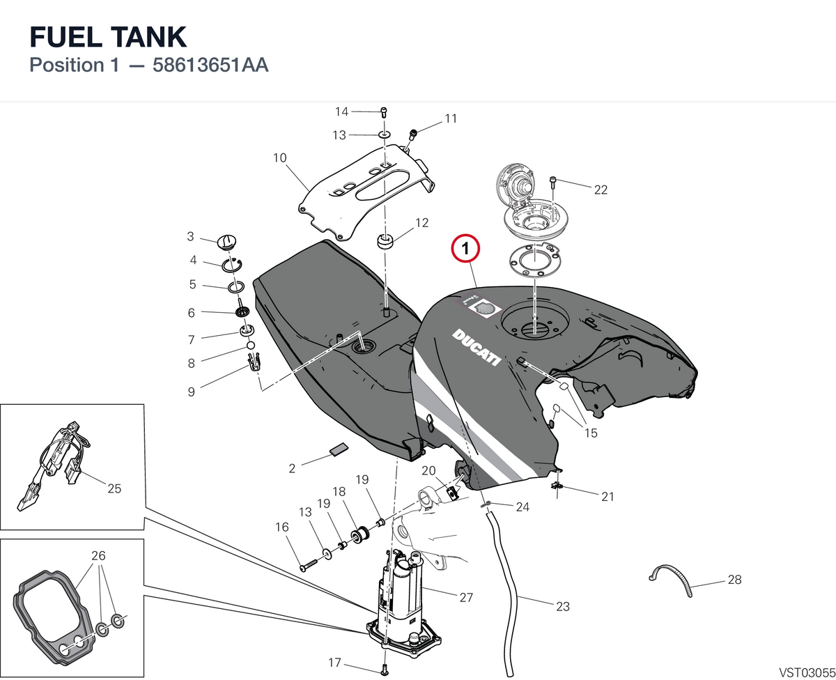 FUEL TANK 58613651AA diagram position