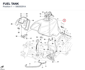 FUEL TANK 58630291A diagram position