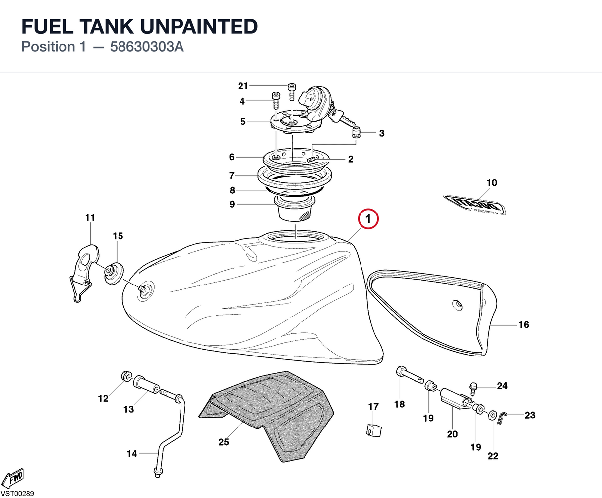 FUEL TANK UNPAINTED