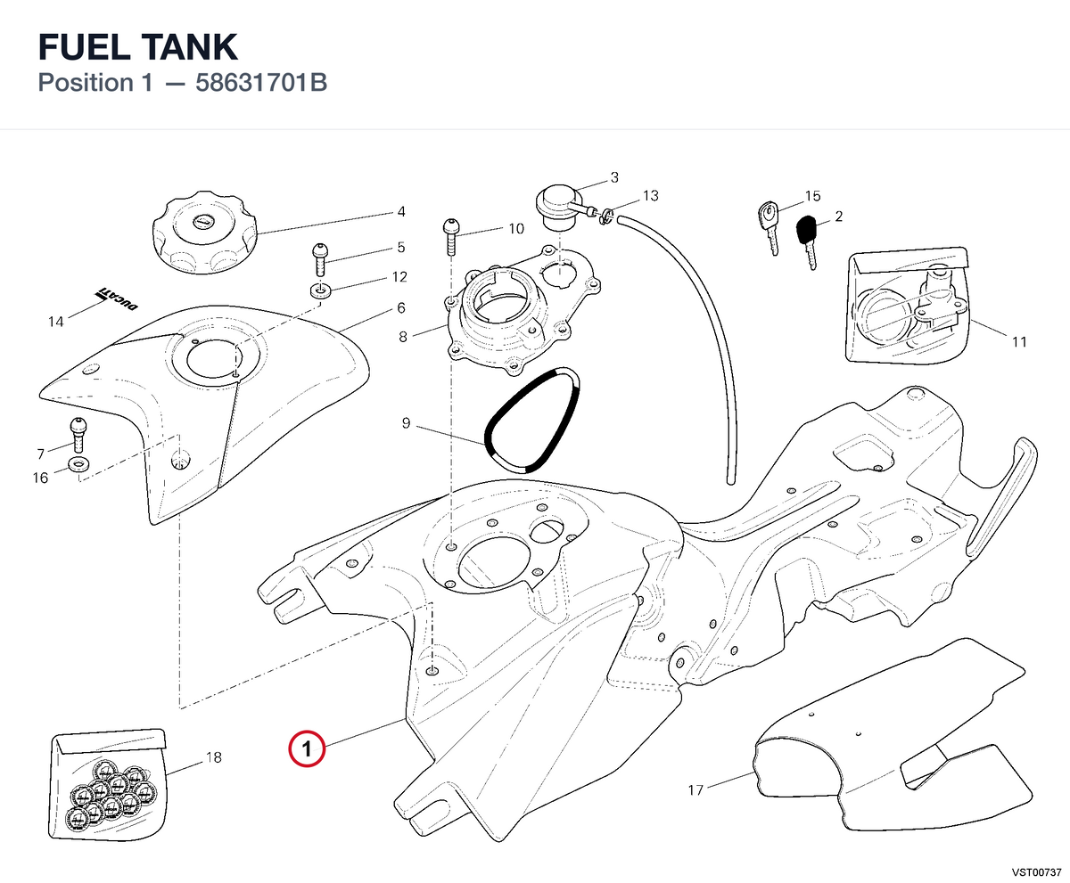 FUEL TANK 58631701B diagram position