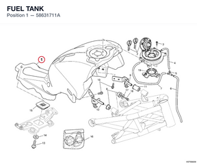 FUEL TANK 58631711A diagram position