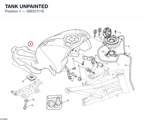 TANK UNPAINTED 58631711E diagram position