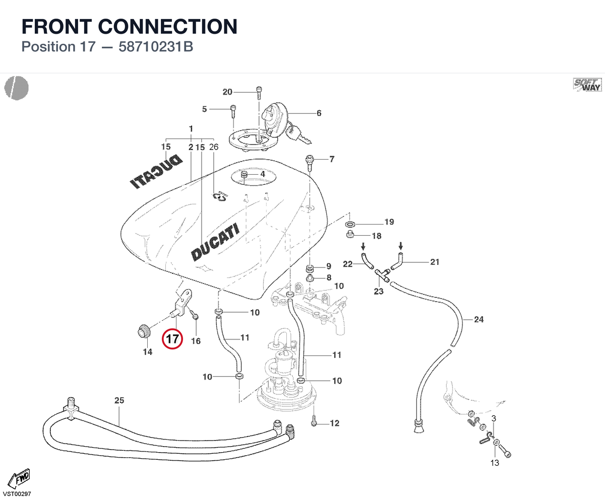 FRONT CONNECTION 58710231B diagram position