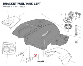 BRACKET FUEL TANK LEFT 58710522A diagram position