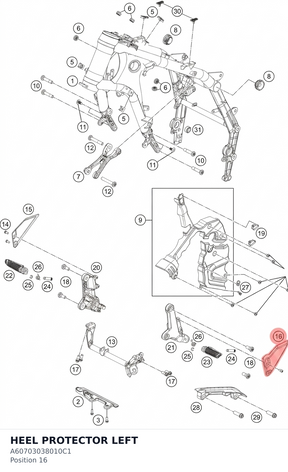 Diagram preview: HEEL PROTECTOR LEFT (A60703038010C1)
