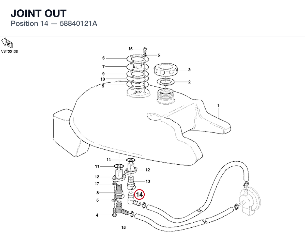 JOINT OUT 58840121A diagram position