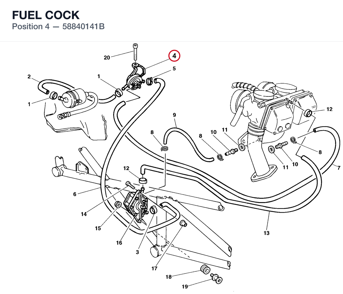 FUEL COCK 58840141B diagram position