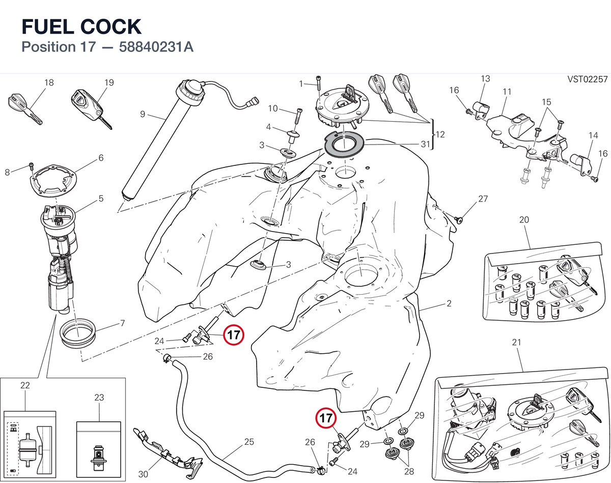 FUEL COCK 58840231A diagram position