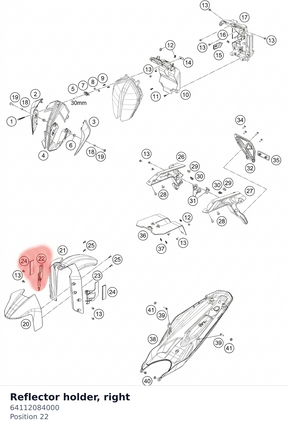 Diagram preview: Reflector holder, right (64112084000)