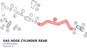 Diagram preview: SAS HOSE CYLINDER REAR (61305035222)