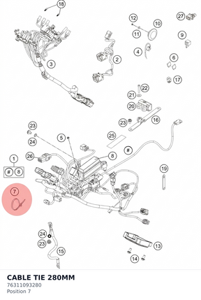 Diagram preview: CABLE TIE 280MM (76311093280)