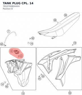 Diagram preview: TANK PLUG CPL. 14 (78107008044X4)
