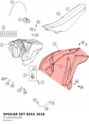 Diagram preview: SPOILER SET 85SX          2016 (4710805400028B)