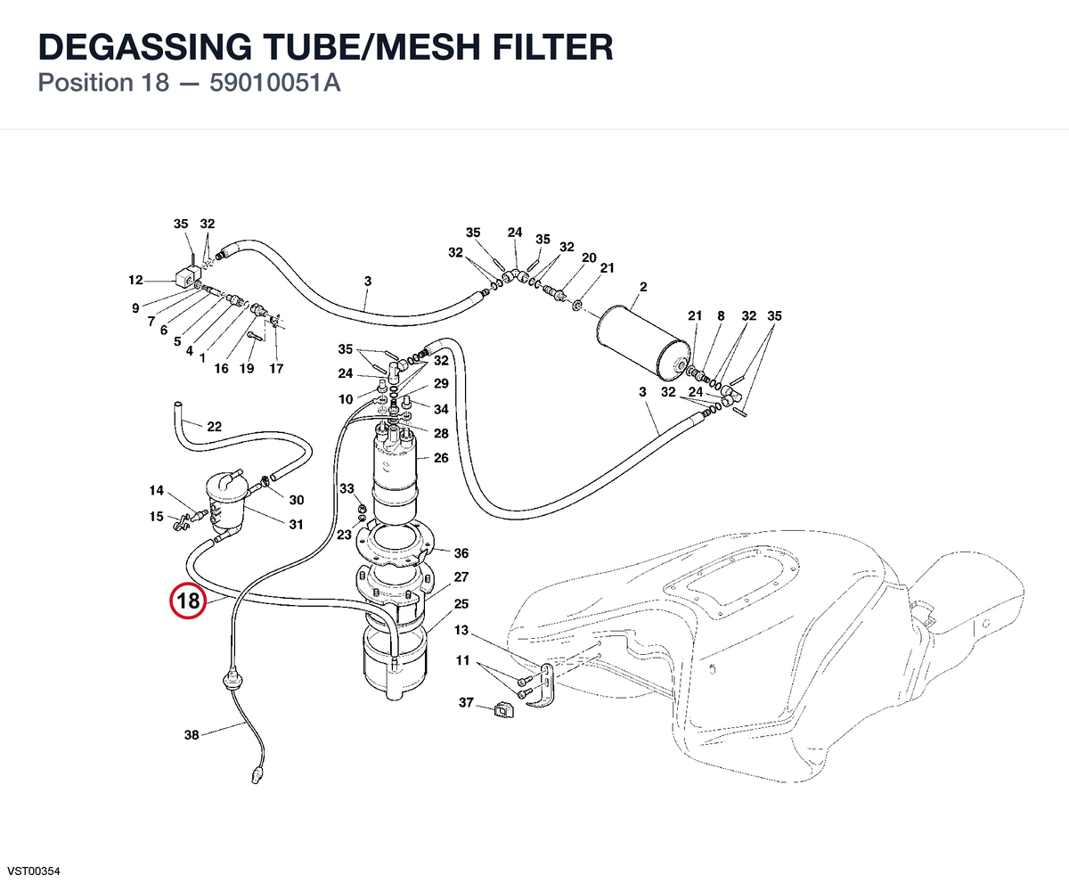 DEGASSING TUBE/MESH FILTER