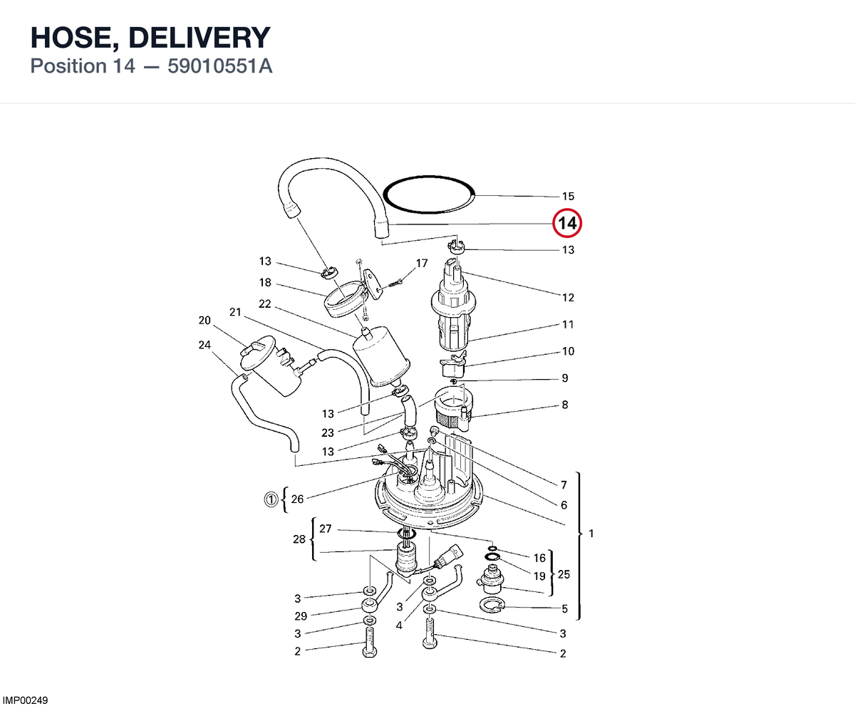HOSE, DELIVERY 59010551A diagram position