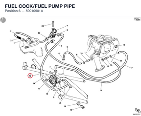 FUEL COCK/FUEL PUMP PIPE 59010901A diagram position