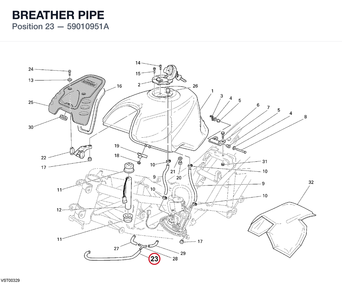 BREATHER PIPE 59010951A diagram position