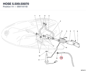 HOSE 5.5X9.5X870 59011011B diagram position