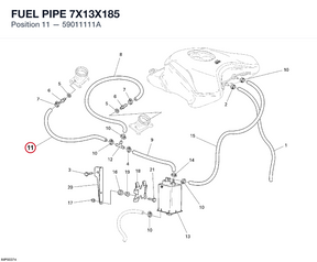 FUEL PIPE 7X13X185 59011111A diagram position