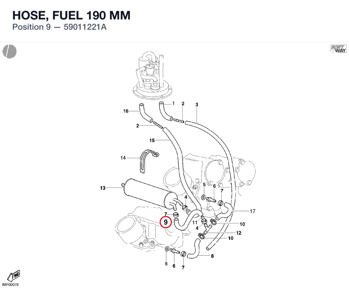 HOSE, FUEL 190 MM