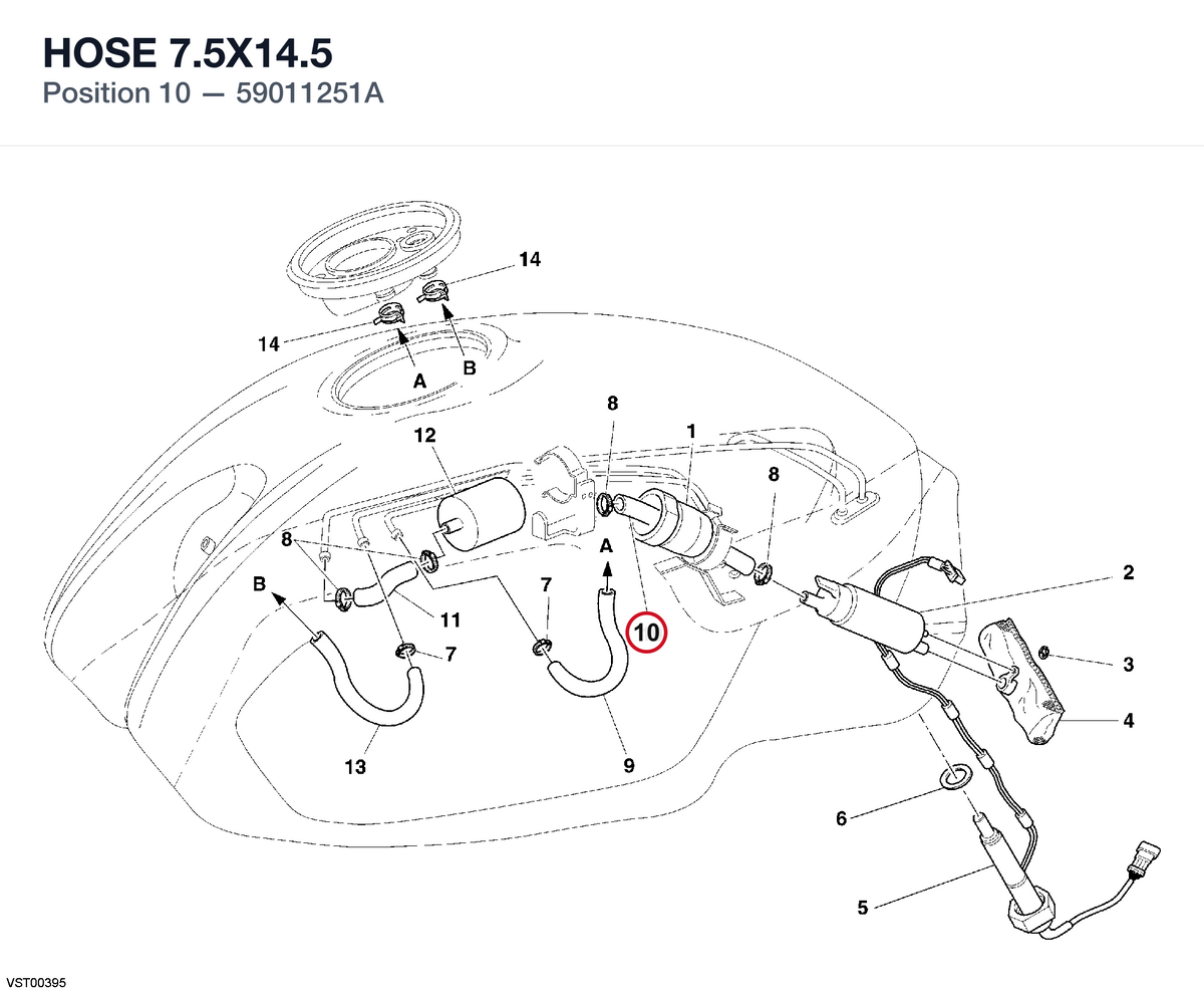 HOSE 7.5X14.5 59011251A diagram position