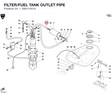 FILTER/FUEL TANK OUTLET PIPE
