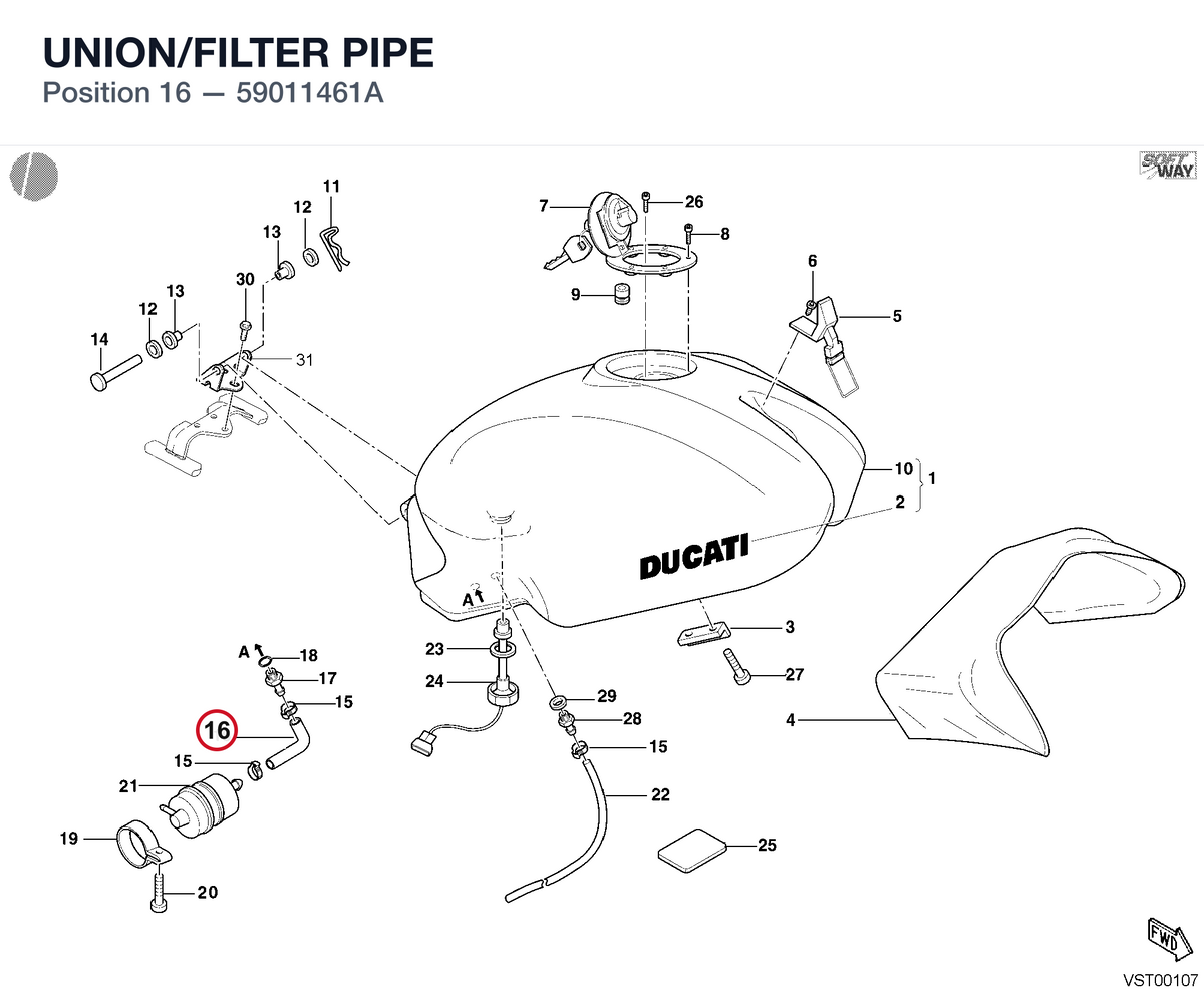 UNION/FILTER PIPE 59011461A diagram position