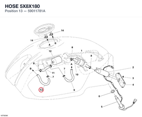 HOSE 5X8X180 59011781A diagram position