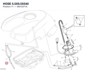 HOSE 5.5X9.5X540 59012071A diagram position