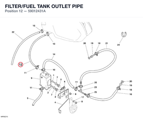 FILTER/FUEL TANK OUTLET PIPE 59012431A diagram position