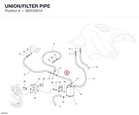 UNION/FILTER PIPE 59012501A diagram position