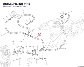 UNION/FILTER PIPE 59012501B diagram position